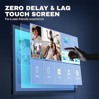 21.5 Inch Touchscreen Large Digital Picture Frame with FHD IPS Screen, 32GB WiFi Digital Photo Frame,Remote Control, Wall-Mountable, Share Photo/Video via Apps, Email, USB/Mirco SD, Black