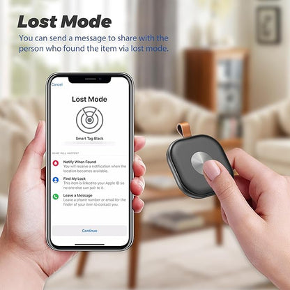 Air Tracker 4 Pack, Luggage Tracker Works with Find My App (iOS Only), Key Finder Locator with Sound for Keys, Luggage, Suitcases and Wallet, Smart Tags with Replaceable Battery, Black & White