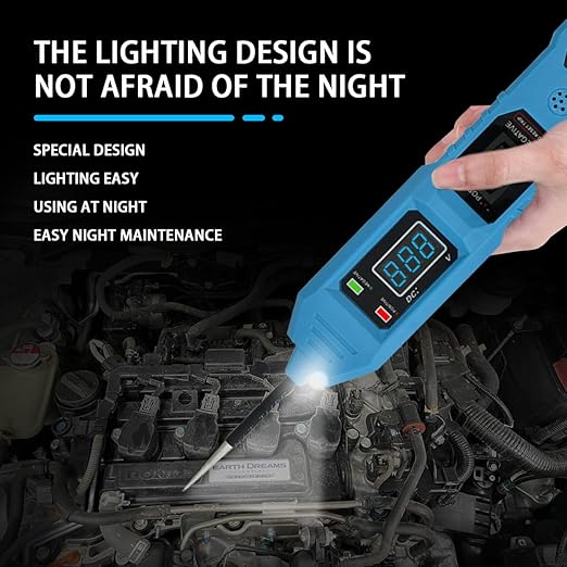 Power Circuit Tester, 6-24V DC Test Light Short Circuit, Automotive Component Electrical Polarity Identify Continuity Tester, Overload Protection