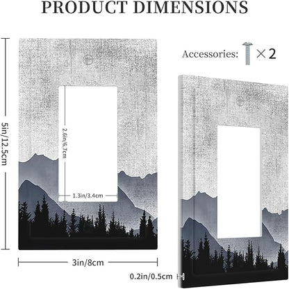 Decorative Outlet Covers Natural Landscape Mountains Pine Trees 1 Gang Single Rocker Light Switch Cover Plate Wall Plates GFCI Faceplate for Bedroom living Room Decor