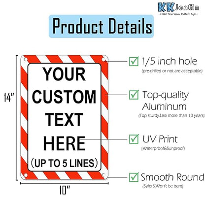 Custom Sign Outdoor Metal Vertical, Personalized Metal Sign for Parking, Gate, Delivery, Garage, Weatherproof Customized Signs for Outside, Make Your Own Signs Custom(14x10 Inches, Border)