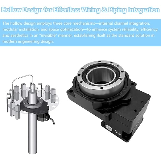 Hollow Rotary Actuator Ratio 10:1 High Accuracy Hollow Rotating Platform Rotary Positioners Suitable for Nema17 42mm Stepper Motor 40mm Servo Motor Substitutable for Direct Drive Motor Cam Indexer