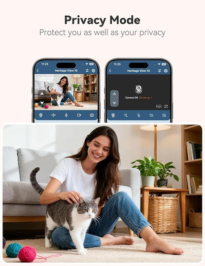 WOPET Automatic Cat Feeder with Camera for Two Cats, 6L Automatic Dog Feeder with HD Video and Night Vision, 5G/2.4G WiFi Pet Feeder for Cats & Dogs, SD Card Storage & 2-Way Audio