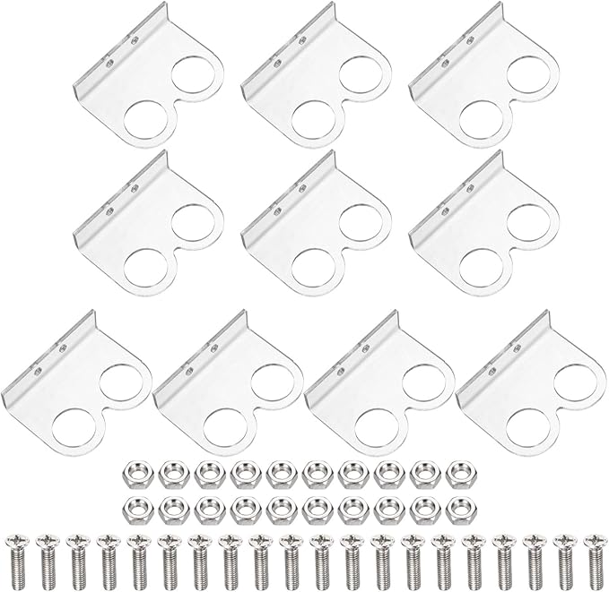 MECCANIXITY 10 Pcs Ultrasonic Sensor Mounting Bracket for Distance Sensor Module, Ultrasonic Module Accessories with Screws and Nuts, Transparent