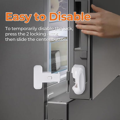 Refrigerator Fridge Door Lock for Kids Child Safety Locks for Doors Freezer Door Lock Easy to Install Keep Door Closed Child Proof Refrigerator，Freezer Door Lock 2 Pack, White