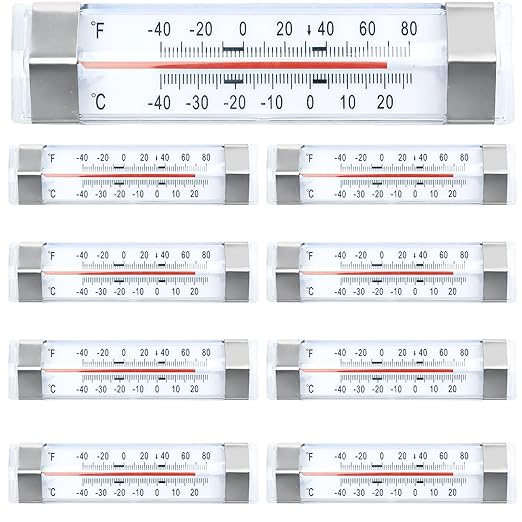 9 Pcs Freezer Kitchen Thermometer Refrigerator Thermometer Fridge Thermometer Freezer Cooler for Kitchen Restaurant Home Decoration