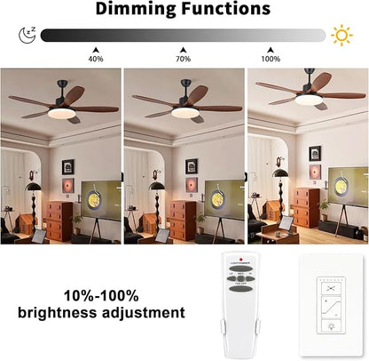 Ceiling Fan Remote Control Kit, Universal Ceiling Fan Remote Control and Light Switch, Ceiling Fan Wall Switch UC9050T, Fan Remote Control Kit Compatible with Hampton Bay Harbor Breeze Hunter