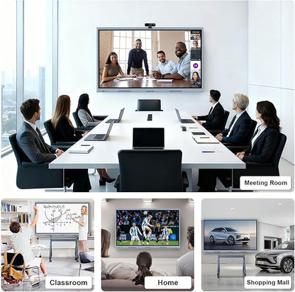 55" Smart Board, 4K Digital Whiteboard with Dual System (Android/Windows), Interactive Whiteboard, Smart Board for Classroom, Office & Home (Wall Mount Included)