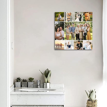 10 Picture Collage Canvas Prints Personalized Multi Photo Wall Art Custom Your Image to Canvas Customized Family Gifts Home Decor (Collage Photo-7, Framed)