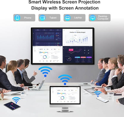 49" Smart Board, Digital Whiteboard Electronic Interactive for Classroom Office Home, Screen Mirroring from Android & iOS for Presention Annotation Live Streaming (49 inch)