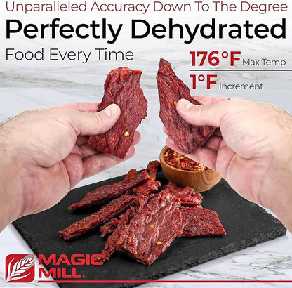 Magic Mill Pro Food Dehydrator Machine | 7 Stainless Steel Trays | Dryer for Jerky, Dog Treats, Herb, Meat, Beef, Fruit | Keep Warm Function, Digital Timer and Temperature Control, ETL Approved
