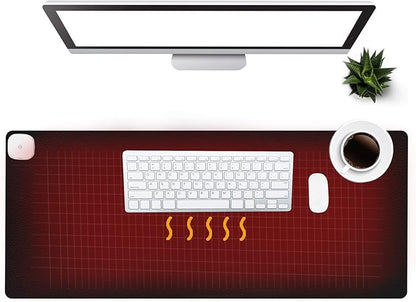Warm Desk Pad, Office Desk Mat,3 Speeds Touch Control Warm Big Mouse Pad, 31" x 13" Extended Edition Gaming Mouse Pad, Foot Warmer Pad (Black)