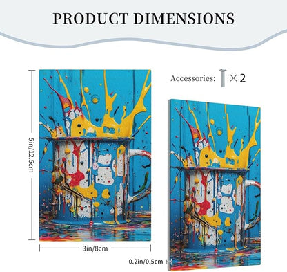 Decorative Light Switch Cover Plate Colorful Paint Splatters Blue Wood Plank 1 Gang No Device Single Blank Outlet Covers Wall Plate Cover Switchplate Electrical Faceplate