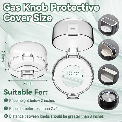 Child Safety Stove Knob Covers Fits knobs Under 1.56 inches in Diameter and 2.1 inches in Height Waterproof, Oil-Resistant, and Heat-Resistant (5-Pack)