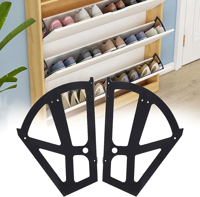Shoe Cabinet Hinges, 2 Layers Shoes Drawer Cabinet Hinges Flip Frames Turning Rack Replacement Cabinet Flip Frame Shoe Cabinet Hardware Plastic Replacement