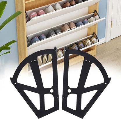 Shoe Cabinet Hinges, 2 Layers Shoes Drawer Cabinet Hinges Flip Frames Turning Rack Replacement Cabinet Flip Frame Shoe Cabinet Hardware Plastic Replacement