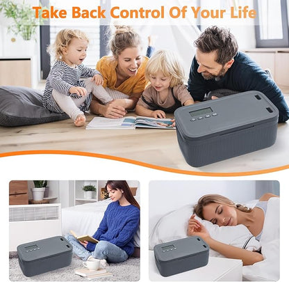 Timed Lock Box for Phone & Snacks | 2-in-1 Smart Lock with Digital Timer & Quick Access | BPA-Free Refrigerator Safe Container for Medicine,Electronics (5.5x5.5x6.3in) Gray