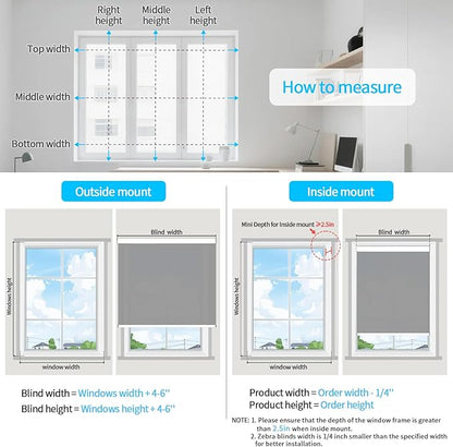 Motorized Blinds with Remote Custom Size Blackout Smart Roller Shades Compatible with Alexa Google, Electric Blinds for Windows