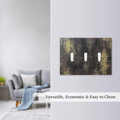 Decorative Switch Plates Vintage Industrial Rusty Metallic 3 Gang Wall Plate Triple Toggle Light Switch Cover Faceplate Electrical Wall Panels For Farmhouse Cabin Decor