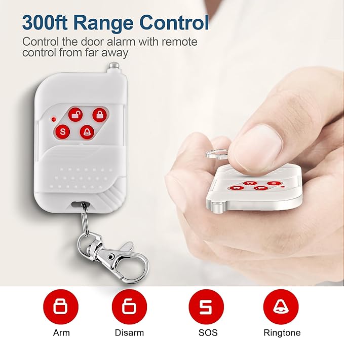 WiFi Home Alarm System, Wireless Alarm Security System with Loud 120dB Window Door Alarms Sensor, Remote Control WiFi Siren for Shed Garage