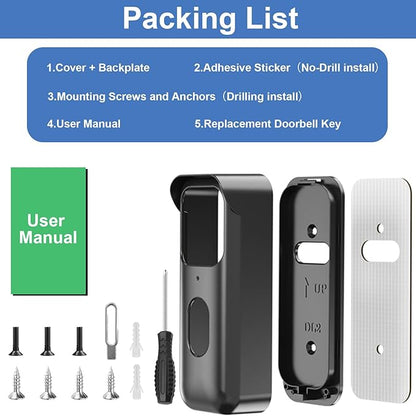No-Drill Adhesive Doorbell Mount Compatible with Blink Doorbell (2nd Gen), Door Mounting Holder Bracket Accessories, Not Block Motion Sensor Anti-Theft Camera Mount for Home, Apartment, Office, School