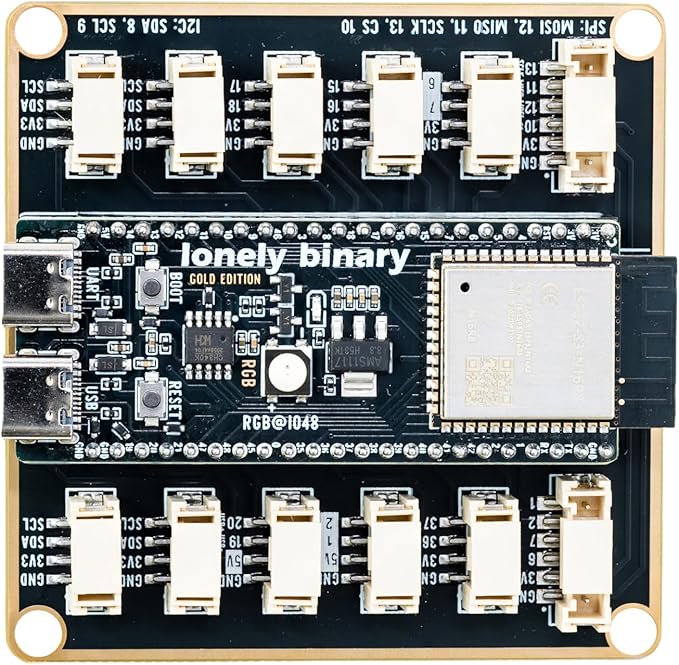 TinkerBlock ESP32-S3 Starter Kit – 16MB Flash ESP32-S3 WiFi & Bluetooth Development Board, S3 Expansion Board, 12 Plug-and-Play Modular Sensors – Compatible with Arduino IDE & ESP-IDF