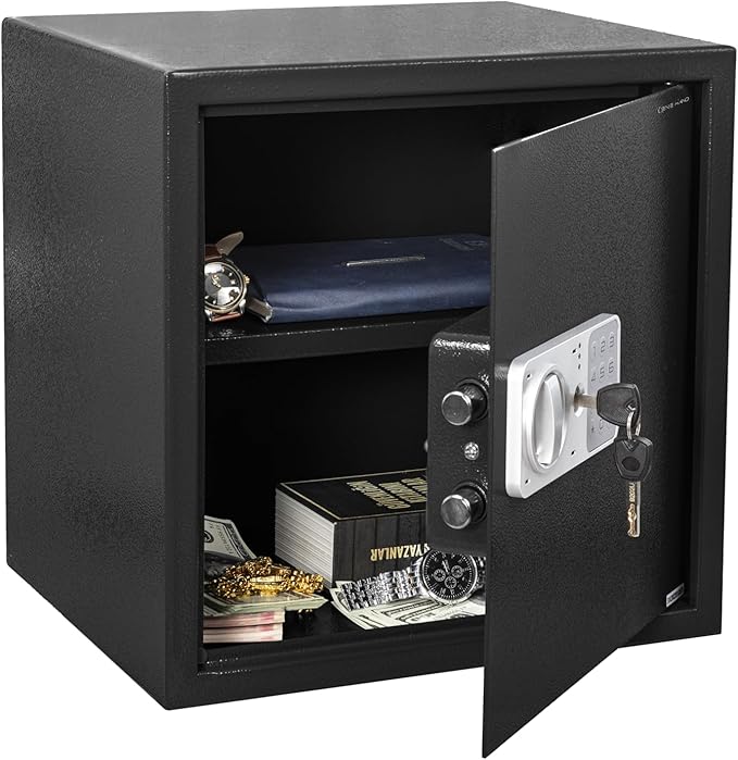 Genie Hand – Time Delay Safe, Anti Robbery Safe Box, Timed Controlled Opening – B-Class Lock – Anti Bounce Technology (Large - Standard)