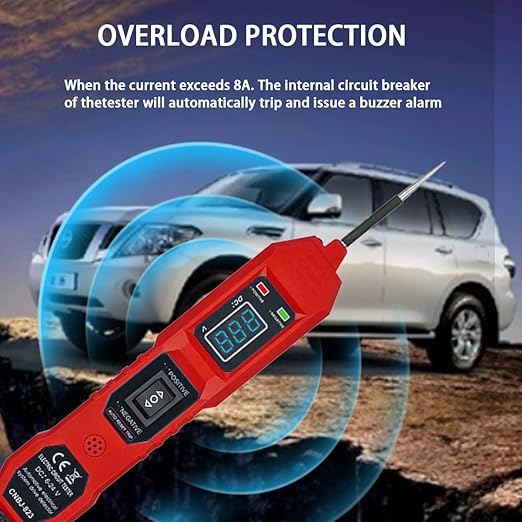 Car Circuit Tester,Multifunctional Component Activation Electrical Voltage Circuit Tester with LCD Display, 3.5-36V AC/DC Power Tester Digital Display Short Circuit Finder for Continuity Testing