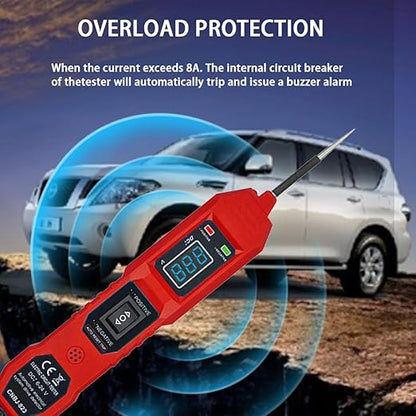 Car Circuit Tester,Multifunctional Component Activation Electrical Voltage Circuit Tester with LCD Display, 3.5-36V AC/DC Power Tester Digital Display Short Circuit Finder for Continuity Testing