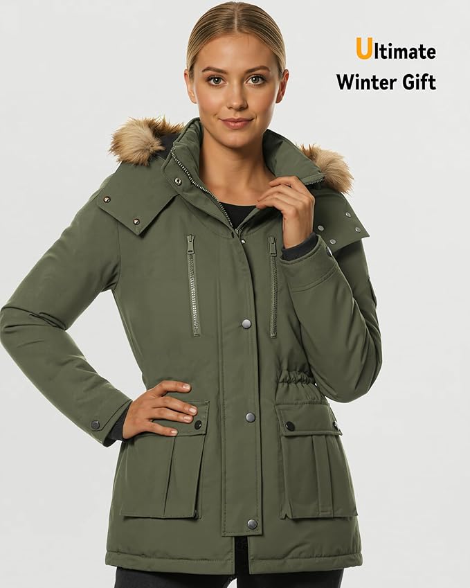 Graphene Heated Jacket for Women with Large Capacity Battery Pack Waterproof Windproof