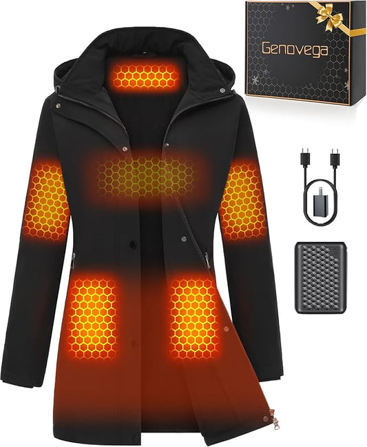 Graphene Women Heated Jacket 12V Fast Charge 18400mAh Large Capacity