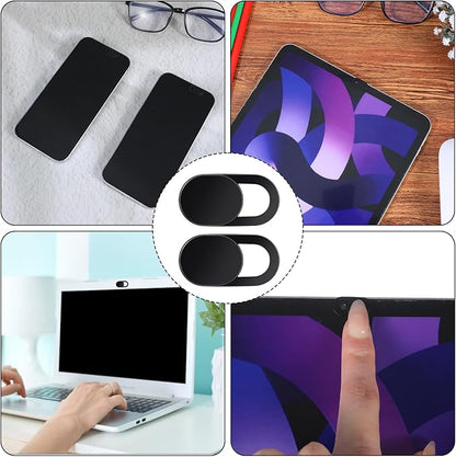 60 Pcs Webcam Cover Slide, Ultra Thin Laptop Webcam Covers, Strong Adhensive Computer Camera Covers Slide, Phone Camera Cover, Black ABS Material, Protect Privacy & Security