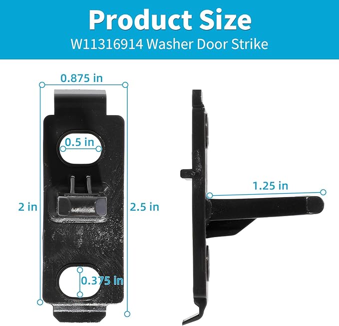 W11316914 Washer Door Strike Compatible with Whirlpool Maytag Amana Inglis Washer WFW5620HW0 WFW6620HC0 WFW6620HW0, Replace Parts W10921697 4929388 AP6872076 PS12711619 EAP12711619 FIX12711619