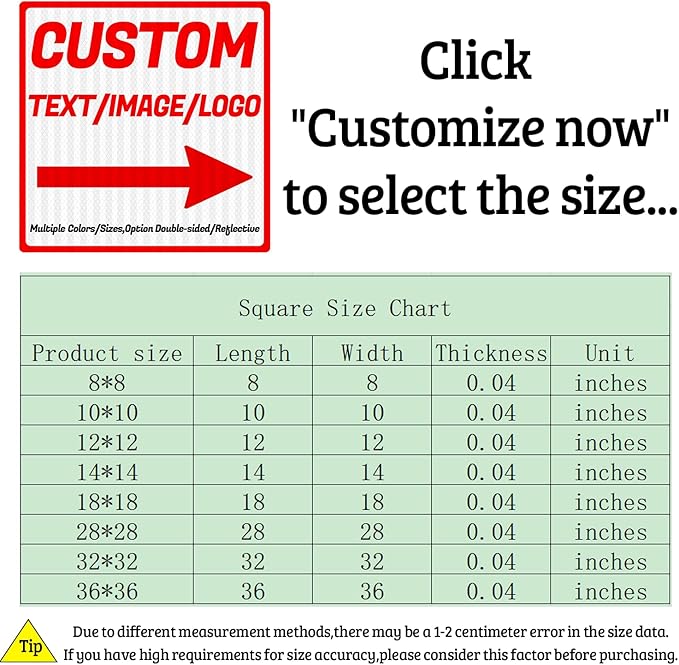 custom signs,aluminum outdoor metal sign,square with arrows,multiple sizes/colors,Option double-sided/reflective,personalized signs metal with your text,logo,photo,for home/business Road direction ,shop ads,Warning(Square)