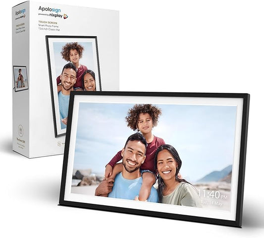 ApoloSign Digital Picture Frame Powered by Nixplay, 15.6" Large WiFi Digital Photo Frame, Easy to Share Photos/Videos via Nixplay App, 1920x1080 FHD IPS Touch Screen, Auto-Rotate, Free Cloud Storage