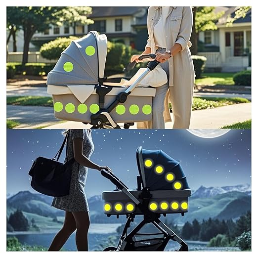 Non Fading Fluorescent Yellow Reflective Stickers 2-inch Diameter Round Reflector, Outdoor Waterproof High Visibility Warning Adhesive Tape (50 Pcs)