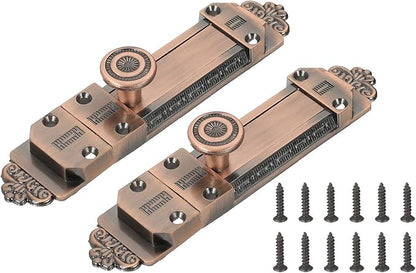 PATIKIL Barrel Bolt Latch, 2 Pack 5 Inch Slide Door Locks Zinc Alloy Gate Door Catch Bolt Latch for Bathroom Bedroom Barn Warehouse, Red Bronze