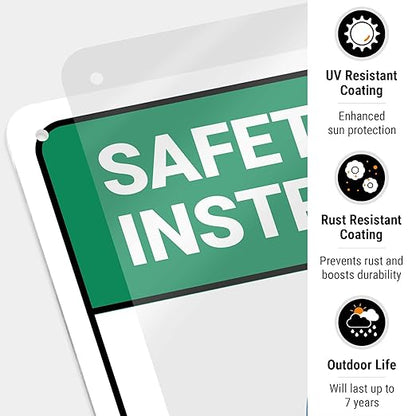 Safety Instructions Body Harness Required for Entry Sign, 10x14 Inches, Rust Free .040 Aluminum, Fade Resistant, Made in USA by Sigo Signs