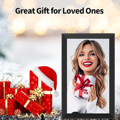 Digital Picture Frame 15.6 Inch 32GB Storage WiFi Digital Photo Frame 1920×1080 IPS FHD Touch Screen, Auto-Rotate, Wall-Mounted, Easy to Share Photos via Free APP Gift for Family