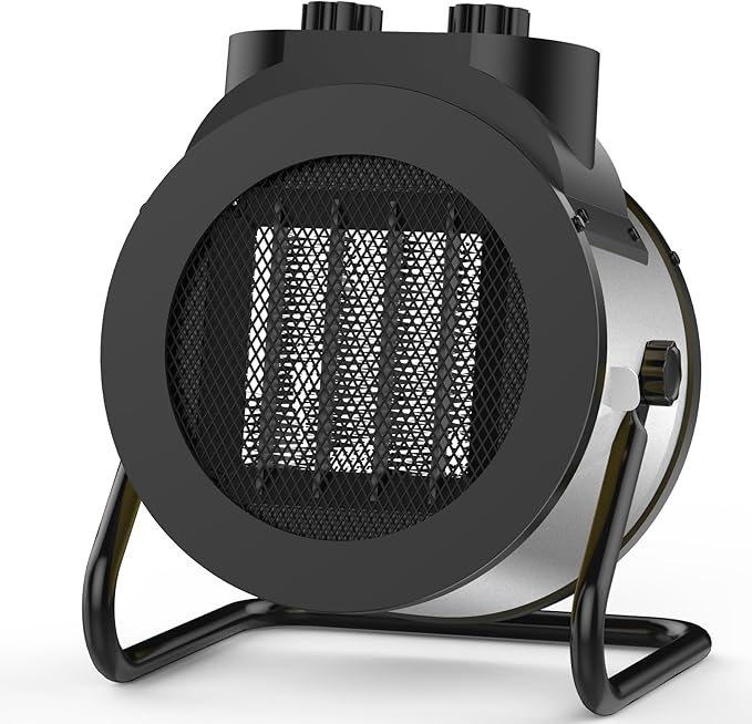 1500W Electric Space Heater with 90 Adjustable Angle, Overheat Protection, Heater for Garage, Office, Indoor Use