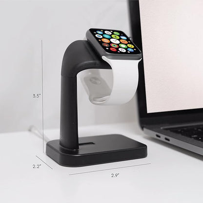 Macally Apple Watch Charger Stand for Series Ultra, 10, 9, 8, 7, 6, 5, 4, 3, 2, 1, SE (44mm, 42mm, 40mm, 38mm) - iWatch AppleWatch Stand Dock - Apple Watches Charging Station - Black