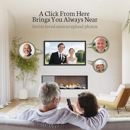 BSIMB Large Digital Picture Frame 24 Inch, 1920x1080 FHD WiFi Digital Photo Frame Electronic 32GB Display, Wall Mount Included, Share Pictures/Videos via App Easy Setup Gifts for Mom(Non-Touch), Black