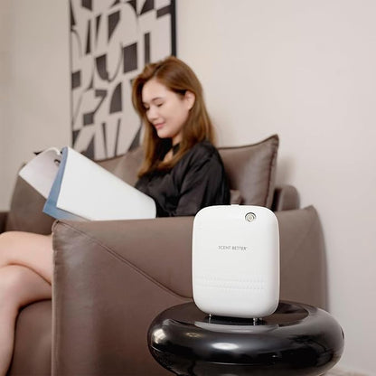 Scent Better Pro - Smart Bluetooth Essential Oil Diffuser for Home, Hotel, Spa, Office, Waterless - Includes Free Linen Breeze - White