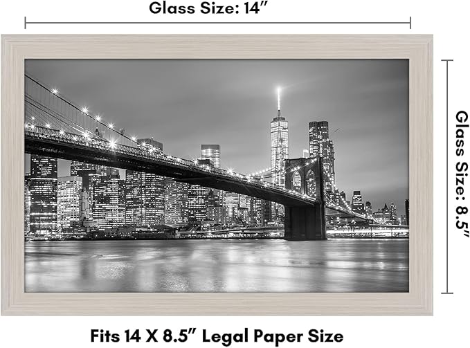 Americanflat 8.5x14 Picture Frame with Shatter-Resistant Glass - Signature Collection - Gallery-Style Frames Made of Engineered Wood - Photo Frame for Wall Display - Light Wood