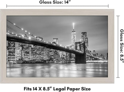 Americanflat 8.5x14 Picture Frame with Shatter-Resistant Glass - Signature Collection - Gallery-Style Frames Made of Engineered Wood - Photo Frame for Wall Display - Light Wood