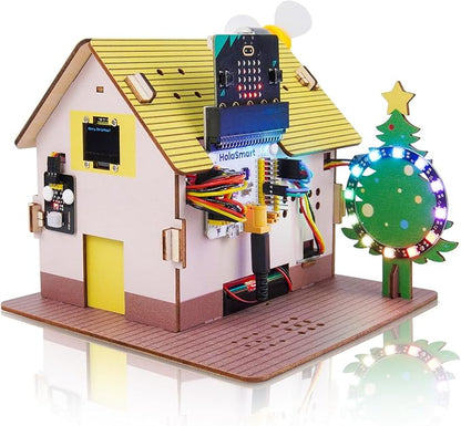 microbit Smart Home Kit for Microbit V1 and V2,STEM Education DIY Coding Kit with Online Tutorial,Programming Electronics Kit for Teens Adults(Without Micro:bit and AAA Battery)