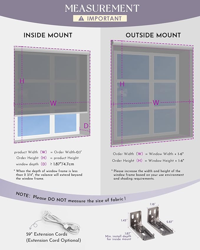 Graywind Motorized Roller Shade 100% Blackout Compatible with Alexa Google Textured Fabric Remote Control Hardwired Window Shades Window Blinds, Customized Size (Weaving Cloud)