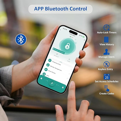 Smart Deadbolt Door Lock with Keypad:Amzloc Fingerprint Keyless Entry Door Lock, Smart Lock for Front Door,Bluetooth APP Control,Auto Lock,Easy Install,IP65 Waterproof