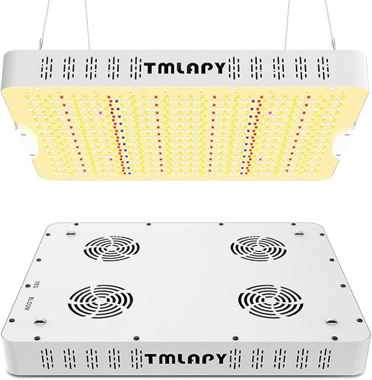 E4000 LED Grow Light, Full Spectrum for Indoor Plants, Daisy Chain, 3x4 Grow Tent, Built-in Silent Fan (320W Actual Power)