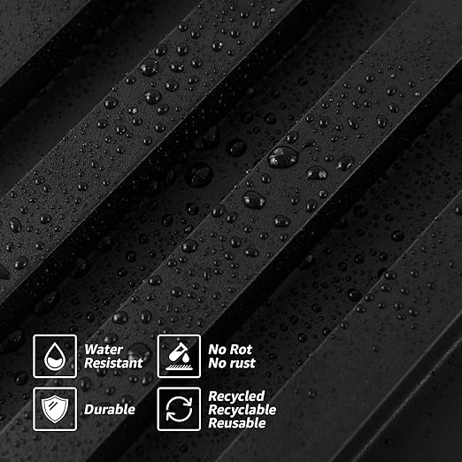 Art3d 8-Pack 96 x 6in. WPC Acoustic Slat Wall Panel for Modern Interior Decor, TV Background, Living Room, Matte Black